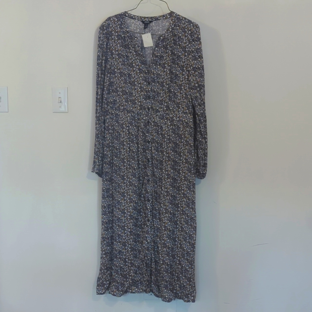 NWOT Size S Long Sleeve Chaps Button Front Dress